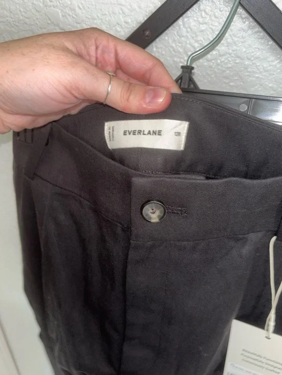 Everlane Wide-Leg Trouser Black Buttersmooth High Rise NWT Size 12 - Picture 8 of 9